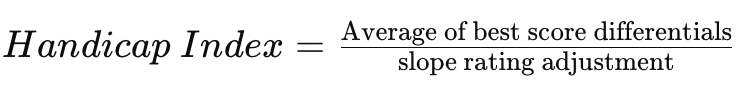 handicap index formula showng how the handicap calculator works